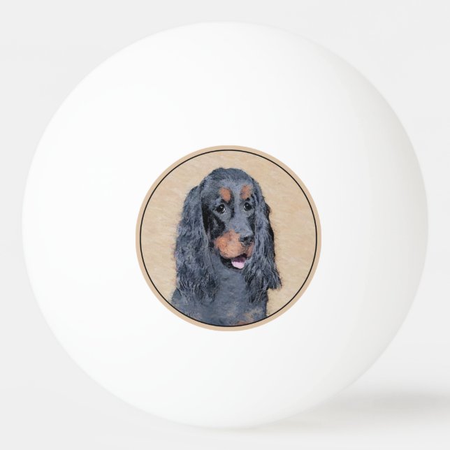 Gordon Setter Painting - Cute Original Hund Art Pingisboll (Framsidan)