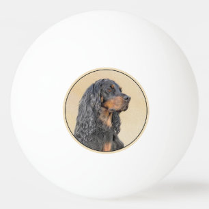 Gordon Setter Painting - Cute Original Hund Art Pingisboll