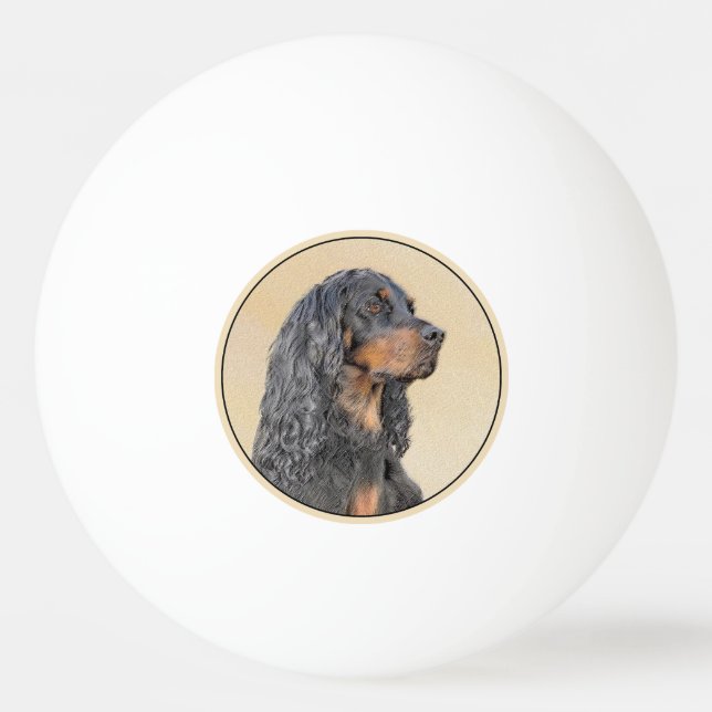 Gordon Setter Painting - Cute Original Hund Art Pingisboll (Framsidan)