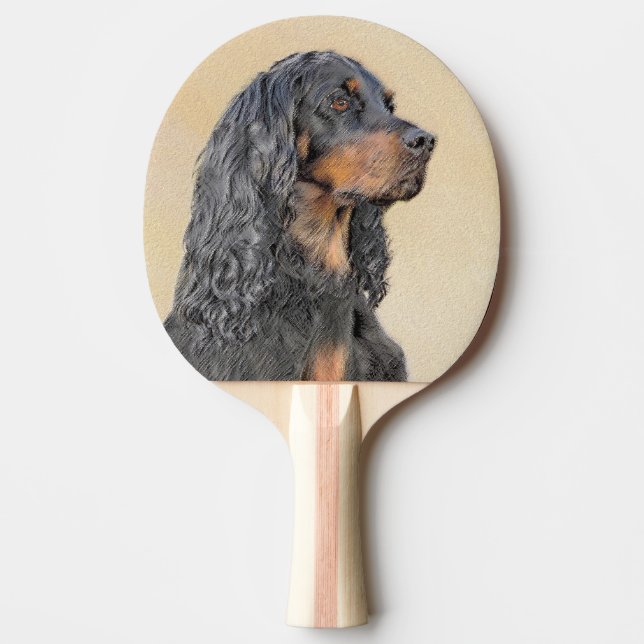 Gordon Setter Painting - Cute Original Hund Art Pingisracket (Framsidan)