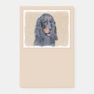 Gordon Setter Painting - Cute Original Hund Art Post-it Block