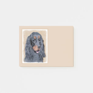 Gordon Setter Painting - Cute Original Hund Art Post-it Block
