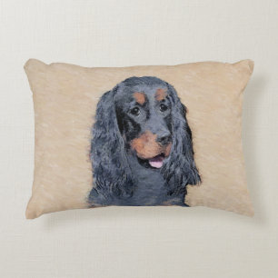 Gordon Setter Painting - Cute Original Hund Art Prydnadskudde
