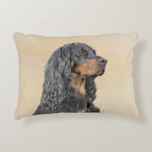 Gordon Setter Painting - Cute Original Hund Art Prydnadskudde