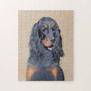 Gordon Setter Painting - Cute Original Hund Art Pussel