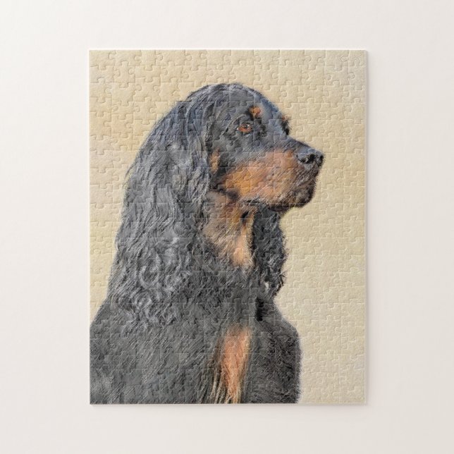 Gordon Setter Painting - Cute Original Hund Art Pussel (Vertikal)