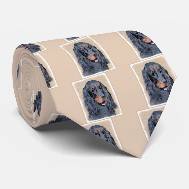 Gordon Setter Painting - Cute Original Hund Art Slips (Rullad)