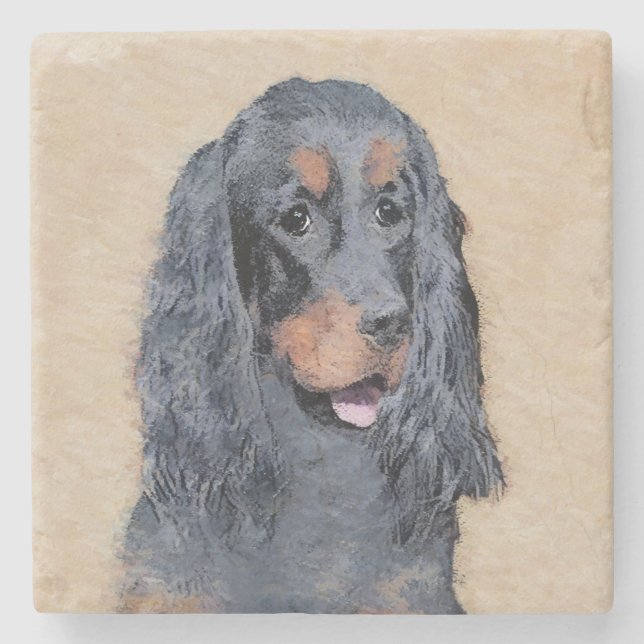 Gordon Setter Painting - Cute Original Hund Art Stenunderlägg (Framsidan)