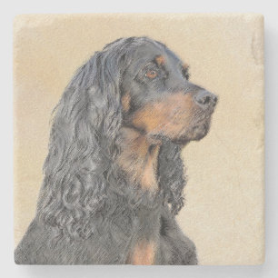 Gordon Setter Painting - Cute Original Hund Art Stenunderlägg