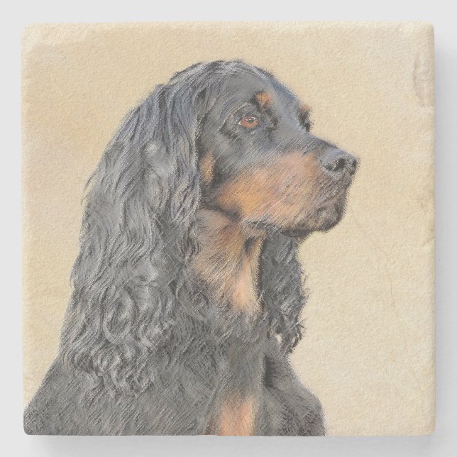 Gordon Setter Painting - Cute Original Hund Art Stenunderlägg (Framsidan)