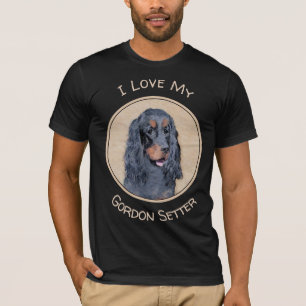 Gordon Setter Painting - Cute Original Hund Art T Shirt