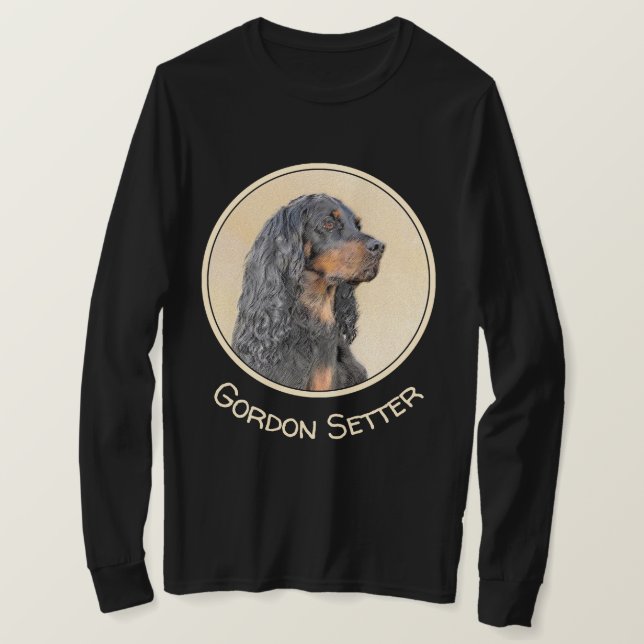 Gordon Setter Painting - Cute Original Hund Art T Shirt (Design framsida)