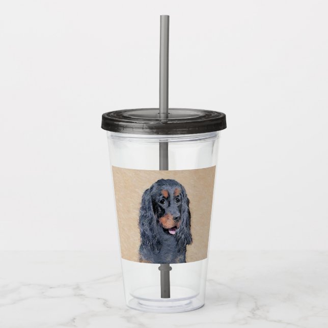 Gordon Setter Painting - Cute Original Hund Art Take Away Mugg (Framsida)