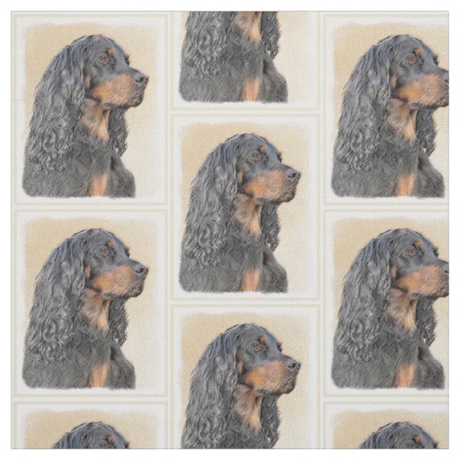 Gordon Setter Painting - Cute Original Hund Art Tyg (Provkarta)
