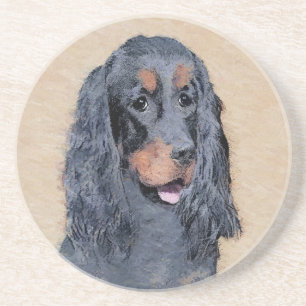 Gordon Setter Painting - Cute Original Hund Art Underlägg
