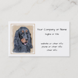 Gordon Setter Painting - Cute Original Hund Art Visitkort