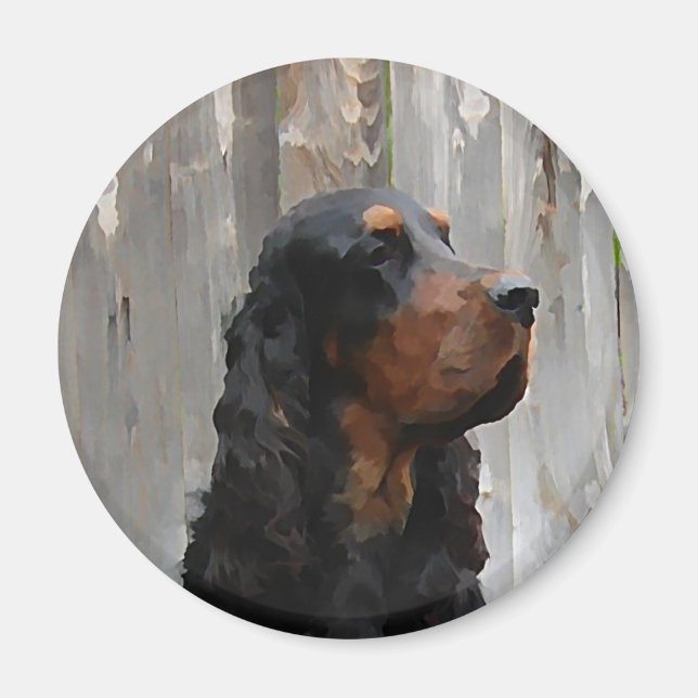 Gordon Setter Painting Magnet (Framsidan)