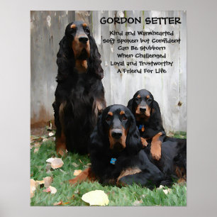 Gordon Setter Painting Poster "En vän för livet"