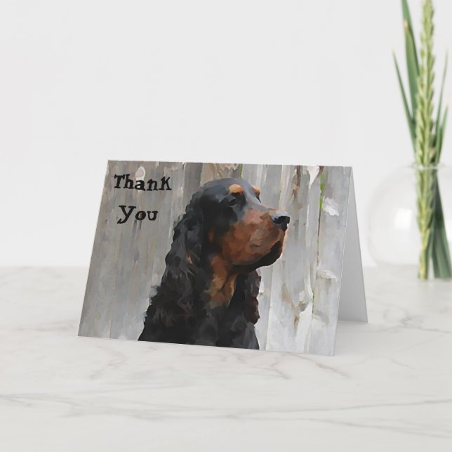 Gordon Setter Painting Tackkort Card (Framsida)