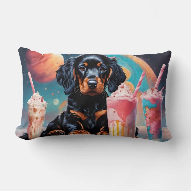 Gordon Setter Puppy N Milkshakes Lumbarkudde (Framsida)