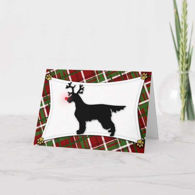 Gordon Setter Reindeer julkort Helgkort (Framsida)