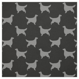 Gordon Setter Silhouettes Mönster Black och Grått Tyg