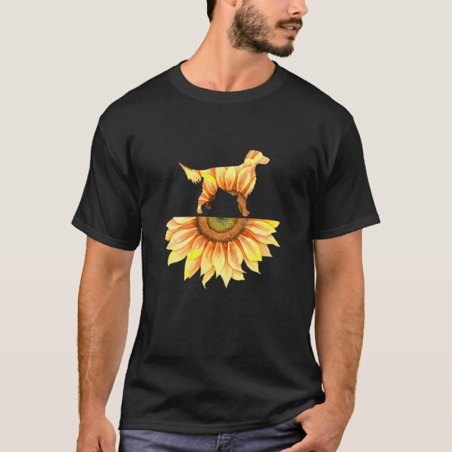 Gordon Setter Sunblommor Women T Shirt (Framsida)