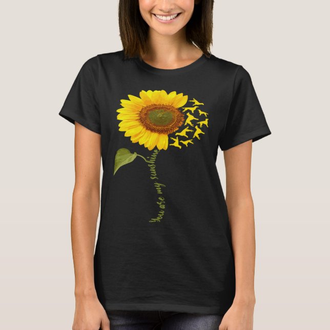 Gordon Setter Sunflower T Shirt (Framsida)
