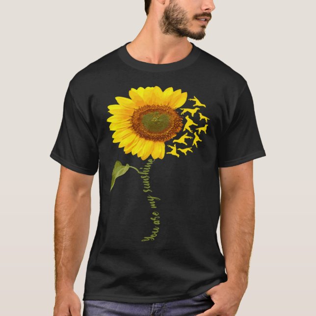 Gordon Setter Sunflower T Shirt (Framsida)