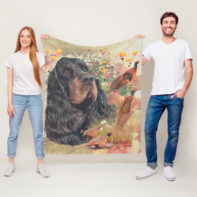 Gordon Setter Tapestry Coffee Mugg Dekorativ kudde Fleecefilt (På plats)