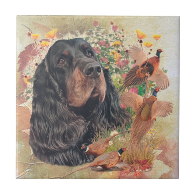 Gordon Setter Tapestry Coffee Mugg Dekorativ kudde Kakelplatta (Framsidan)