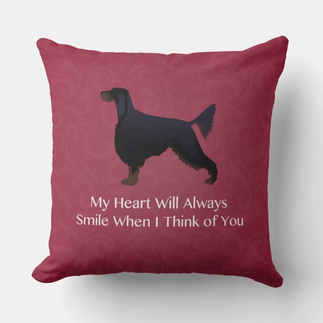 Gordon Setter Thinking of You Pet Memorial Kudde (Framsida)