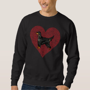 Gordon Setter Valentines day Hund Kärlek Fingerpri Lång Ärmad Tröja