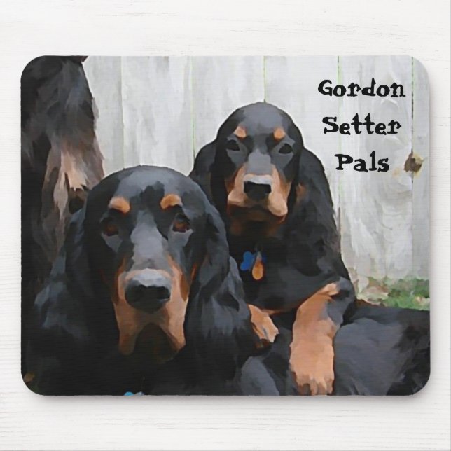 Gordon Setter Vänner Målning på en Musmatta (Framsidan)
