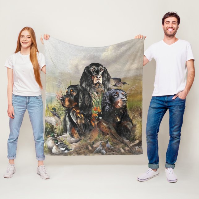 Gordon Setters , Passion for Birds , Art Fleecefilt (På plats)