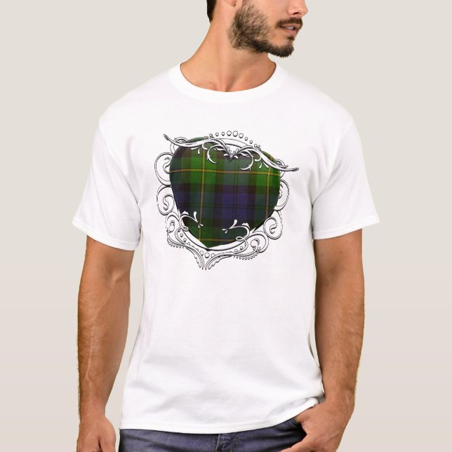 Gordon Tartan Heart T-shirt (Framsida)
