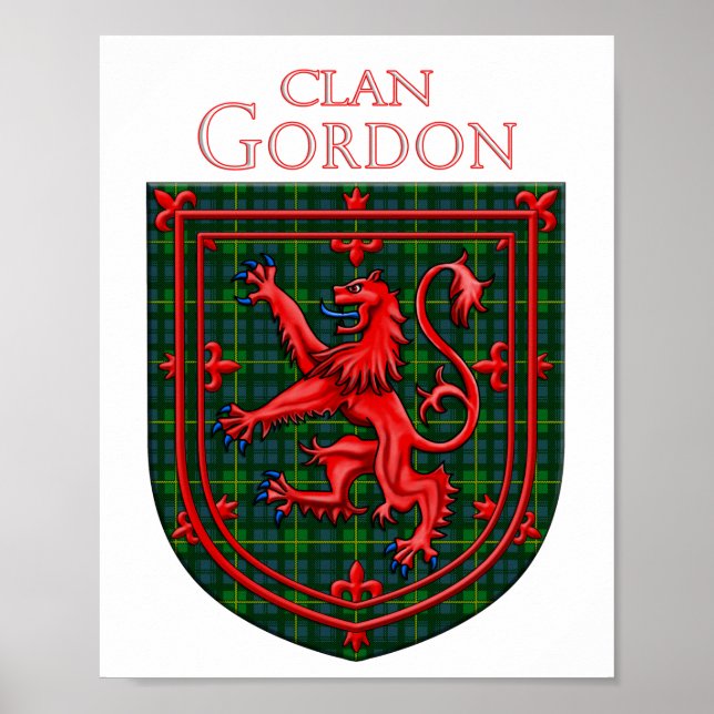 Gordon Tartan Scottish Play Lejon Rampant Poster (Framsidan)