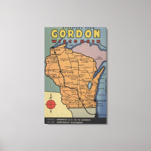 Gordon Wisconsin - stora brevplatser Canvastryck