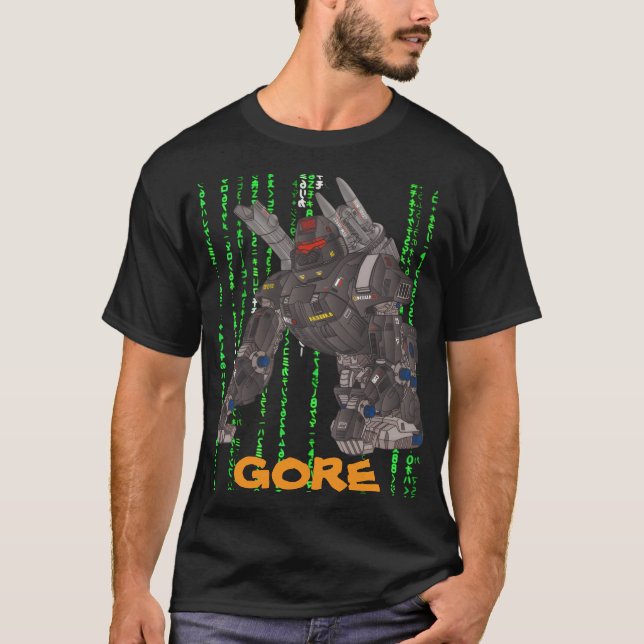 GORE GOLD LOGO MATRIX SVART AV SAMURAI FEUDAL KRIG T SHIRT (Framsida)