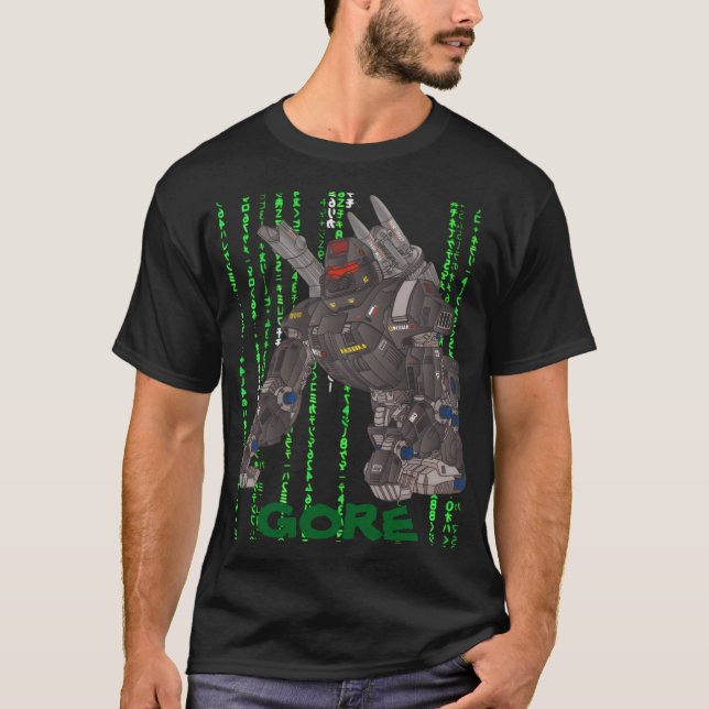 GORE GRÖN LOGO MATRIX SVART AV SAMURAI FEUDAL KRIG T SHIRT (Framsida)