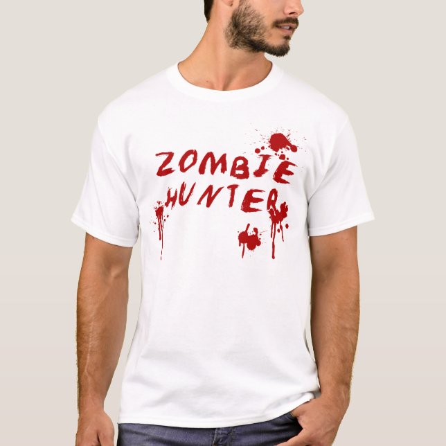Gorey Zombie Hunter Tshirt - vandrande dödlig fasa Tee (Framsida)