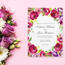 Gorgam Fuchsia Rosa Blommigt Chic Vår bröllop