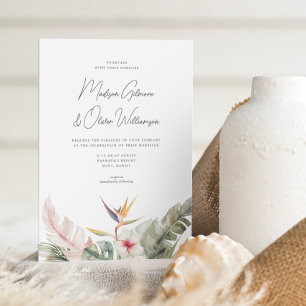 Gorgam Tropical Botanicals Destination Wedding Inbjudningar