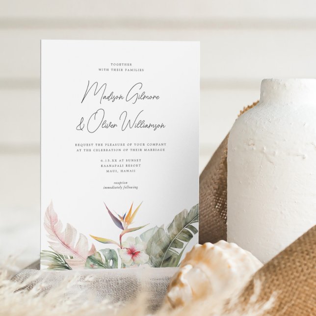 Gorgam Tropical Botanicals Destination Wedding Inbjudningar (Skapare uppladdad)