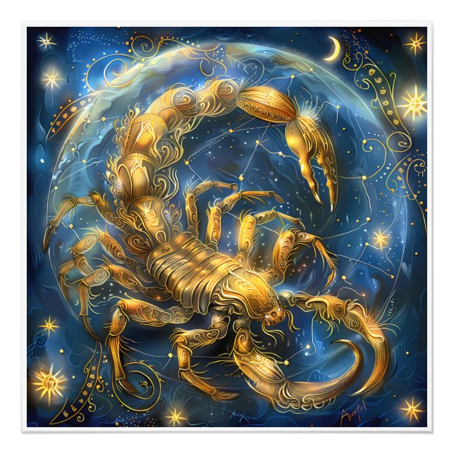 Gorgant Astrology Zodiac Birth-tecken Fototryck (Framsidan)
