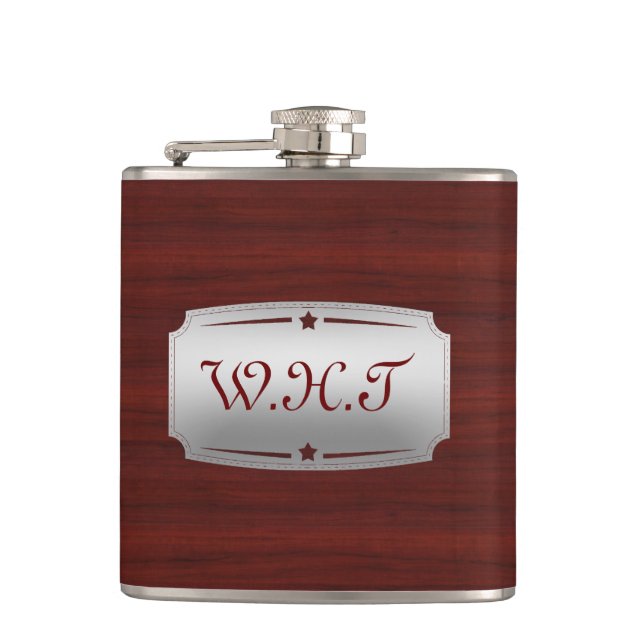 Gorgant Red Wood och Silver-tryckt Monogram Fickplunta (Framsidan)