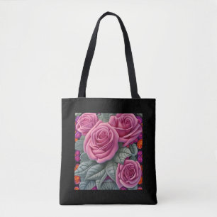 Gorgant Victorian Pastel Rosa ros Skriv ut Tygkasse