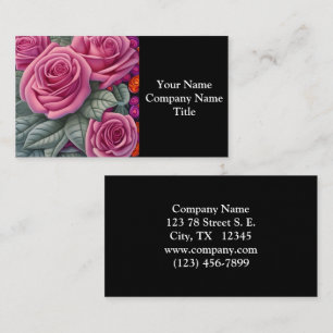 Gorgant Victorian Pastel Rosa ros Skriv ut Visitkort