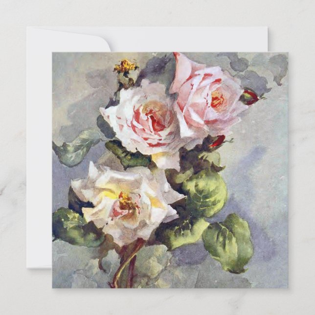 Gorgantfärgning av Rosa ros-vattenfärg i Elegant (Framsida)