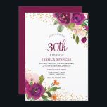 Gorgblommor Rosa 30års födelsedag Party Inbjudningar<br><div class="desc">Gorgous Flowers Rosa 30års födelsedag Party bjudande Se matchningssamling i Niche and Nest Store</div>